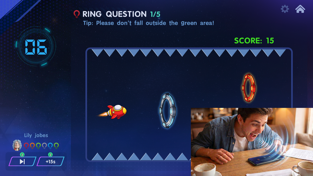 Control the spaceship with your voice.